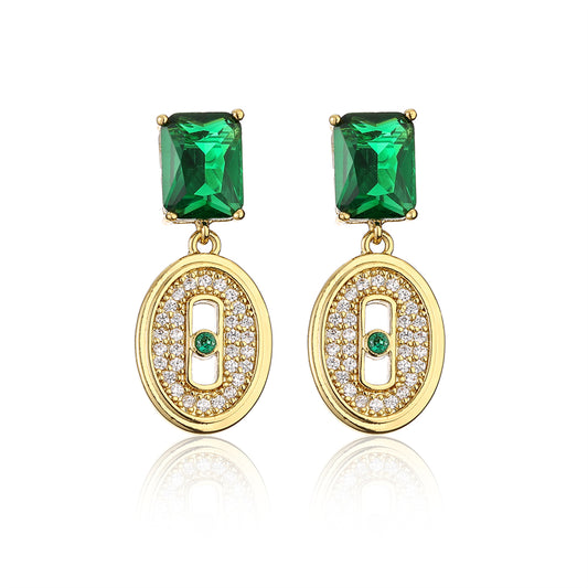 Luxury Emerald Dangle Earrings