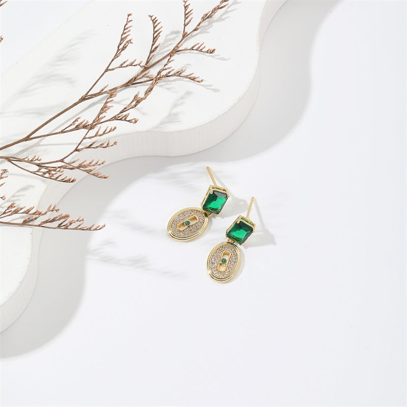 Luxury Emerald Dangle Earrings