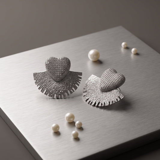 Heart Radiance Fan Earrings