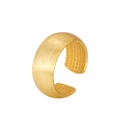 Korean Design Geometric Brushed Ring