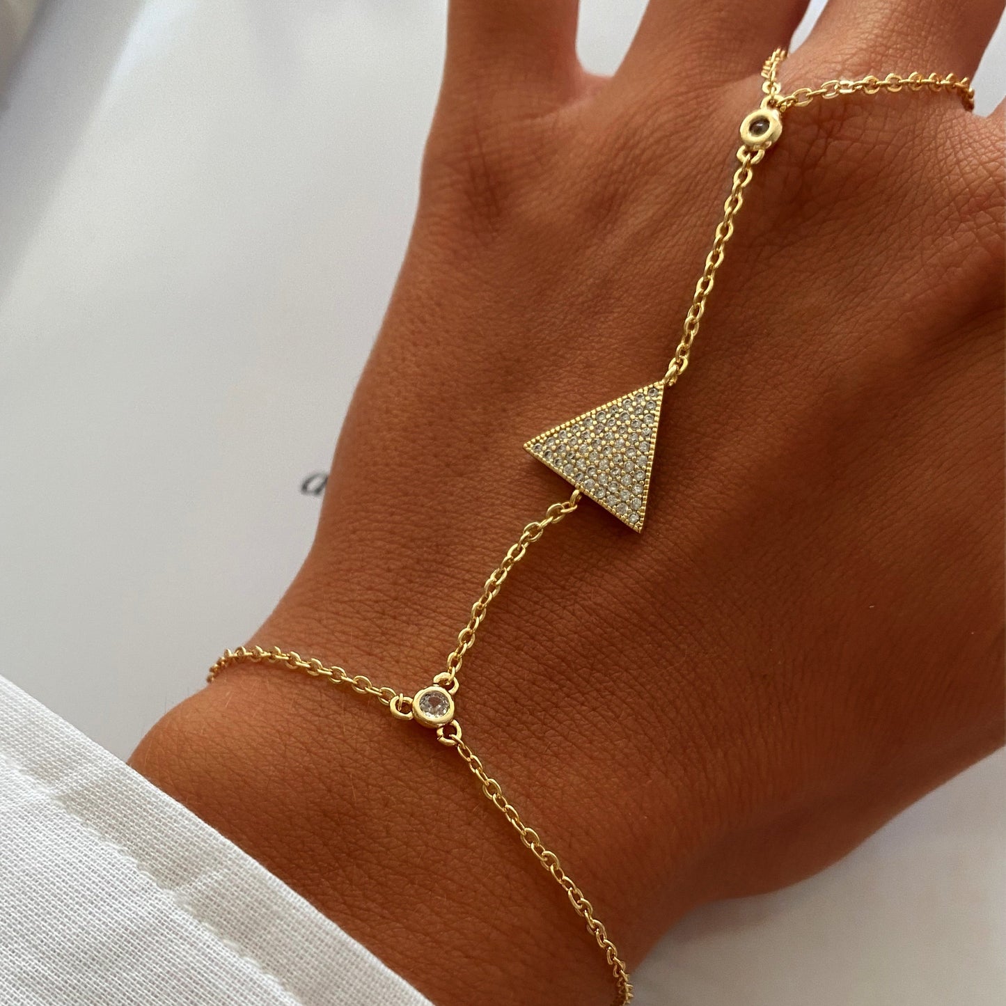 Triangle Pendant Hand Chain Bracelet