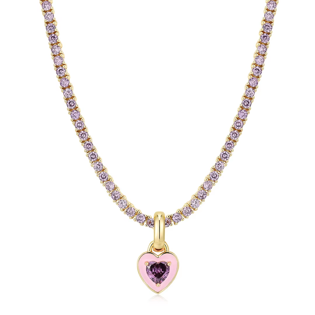 Glamorous Heart Tennis Necklace Collection