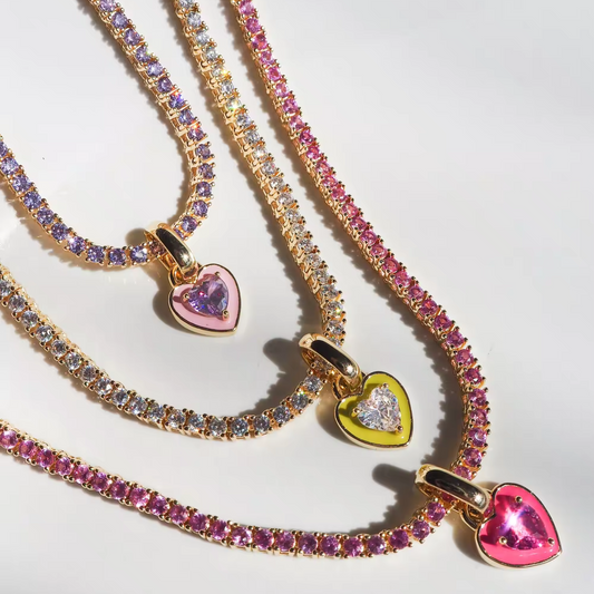 Glamorous Heart Tennis Necklace Collection