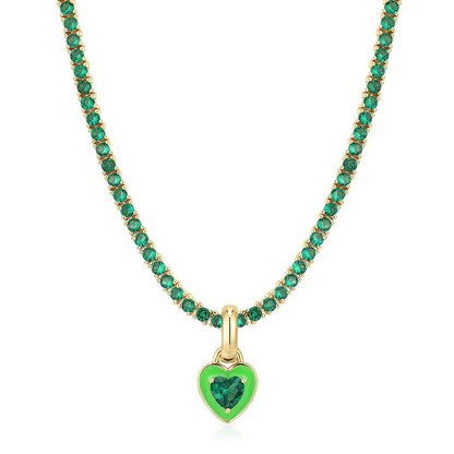 Glamorous Heart Tennis Necklace Collection