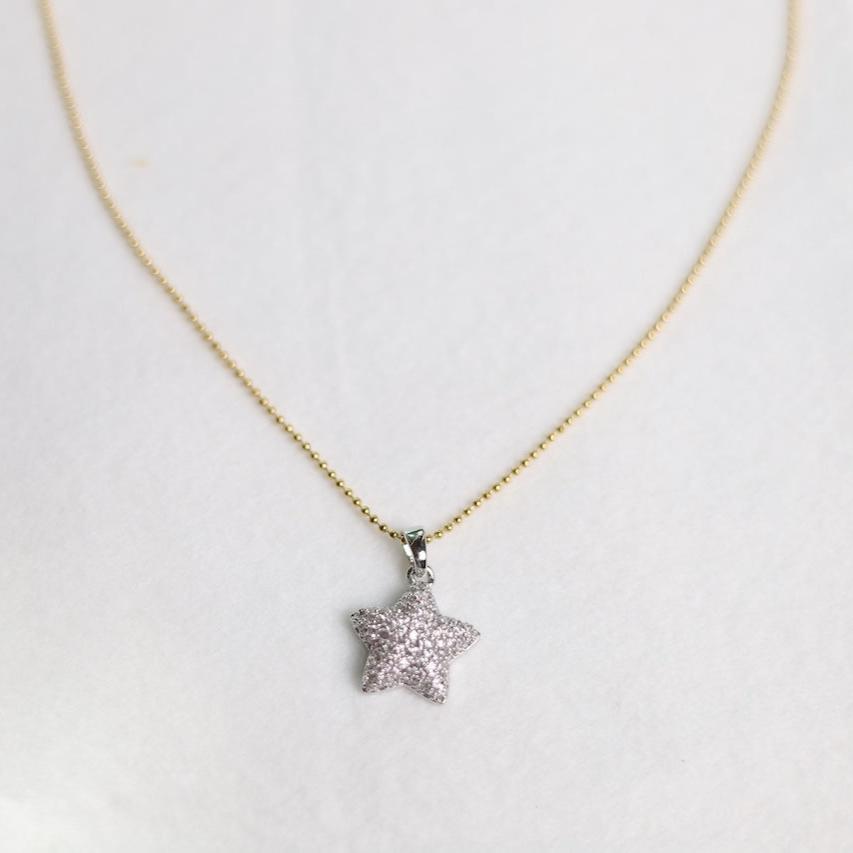 Tinny Charm Star / Heart Chain Necklace