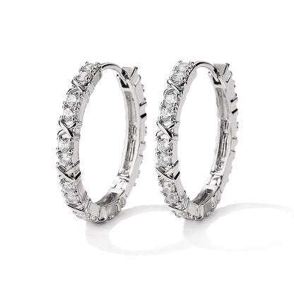 Luxury pattern hoop crystal Earrings
