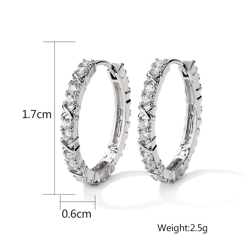 Luxury pattern hoop crystal Earrings