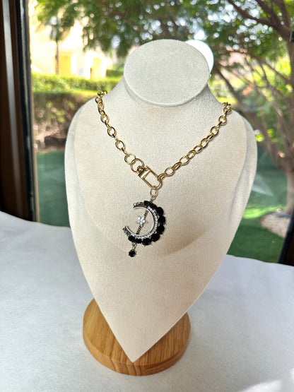 Black Luxury Moon Necklace