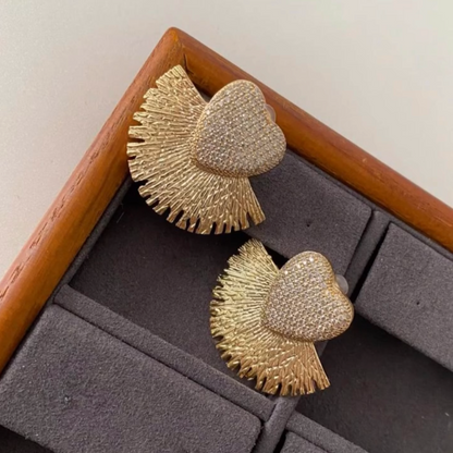 Heart Radiance Fan Earrings