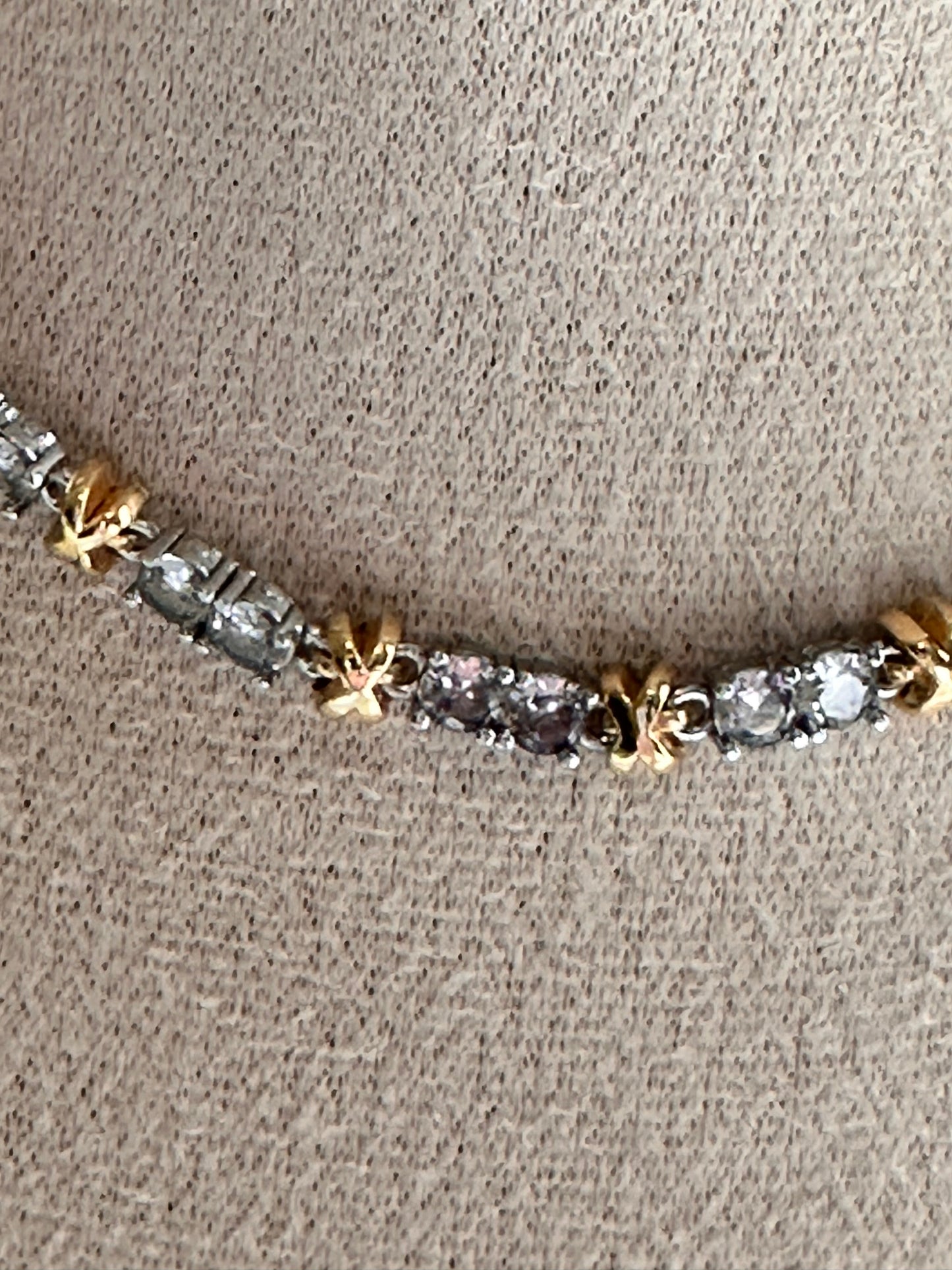 Shimmering Stich gold Necklace with Sparkle crystal