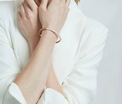 Cubic Zirconia Cuff Bracelet Bangles