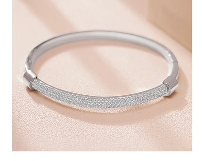 Cubic Zirconia Cuff Bracelet Bangles