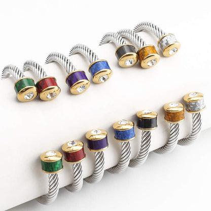 Different Colors Silver Bracelet Bangle