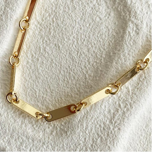 Rectangular Gold Link Necklace