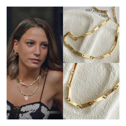 Rectangular Gold Link Necklace