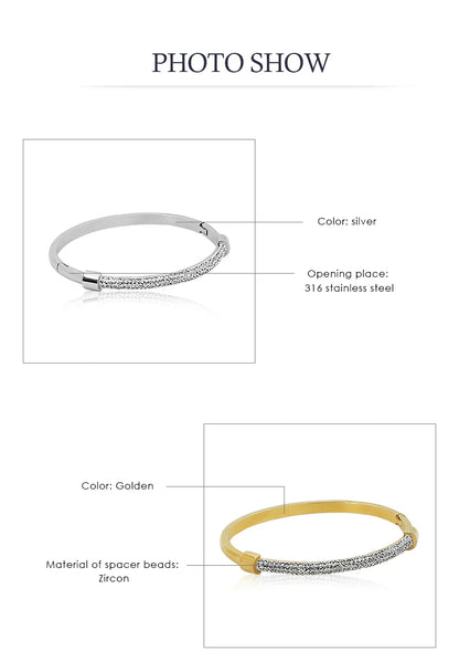 Cubic Zirconia Cuff Bracelet Bangles