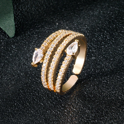 Snake ring adjustable cubic zirconia Ring