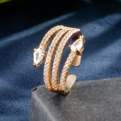 Snake ring adjustable cubic zirconia Ring