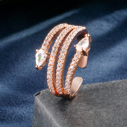 Snake ring adjustable cubic zirconia Ring