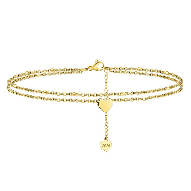 The Glimmer Heart Anklet