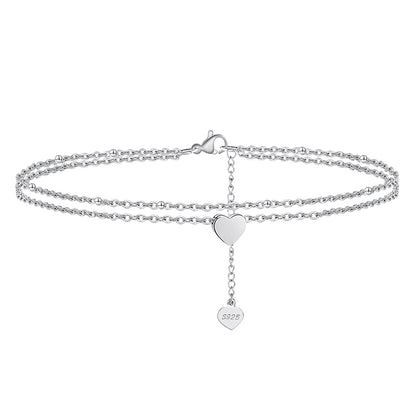 The Glimmer Heart Anklet