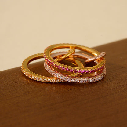 Symphony Stacks Ring - Three Layers Pink
