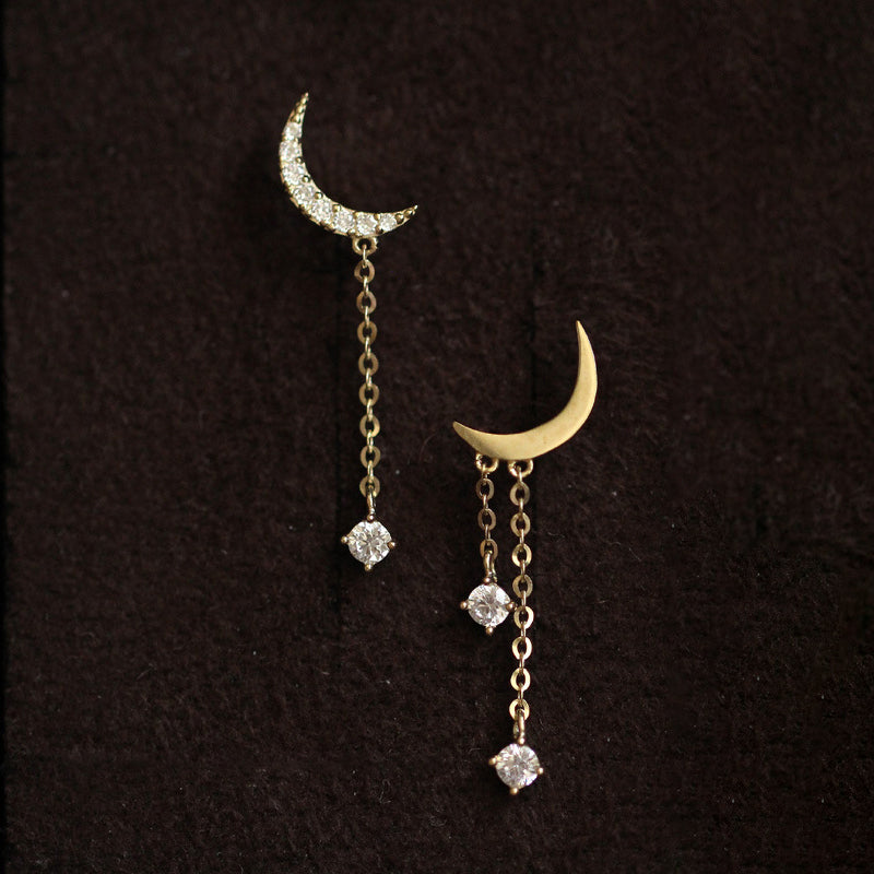 Lunar Sparkle Dangle Earrings