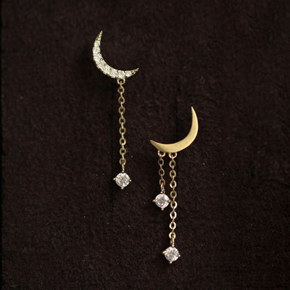 Lunar Sparkle Dangle Earrings