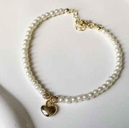 Pearl Heart Charm Necklace