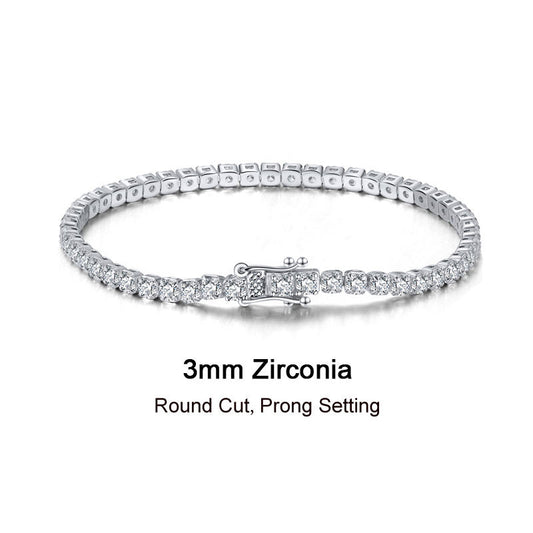 Tennis Cubic 3.0 mm Zirconia Bracelet - Open Box Clasp