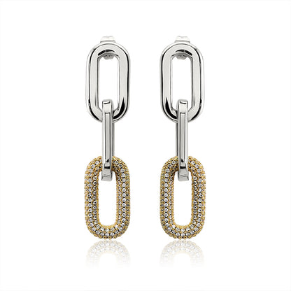 Crystal Stones Link Chain Earring