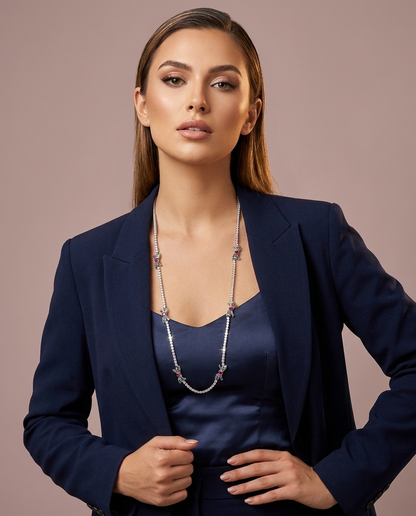 Ribbon Tennis Necklace (Red & Green bow stations)