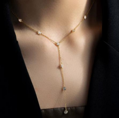 Dazzling Droplet Lariat Necklace