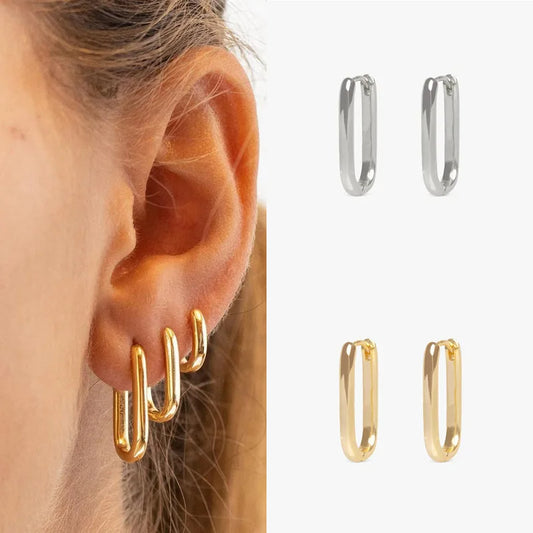 U Shaped Hoop Earrings - Different Sizes