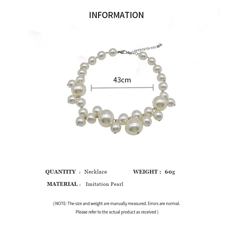 Five Different style of White Imitation Pearl Bead Necklace