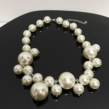 White Imitation Pearl Bead Necklace