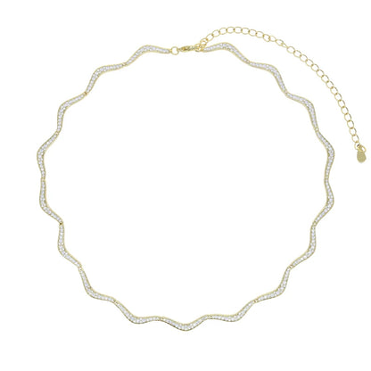 Wave Sparkle Choker Necklace