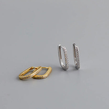Tinny Zircon U Shape Geometric Hoop Earrings
